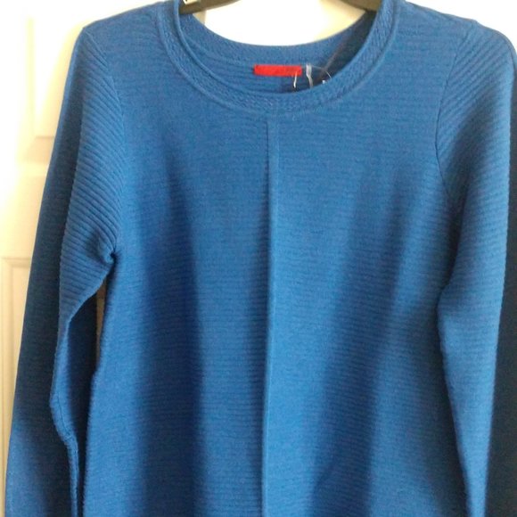 Red Sweaters - Red Brand Blue Color Ribbed Fleece Sweater Size L